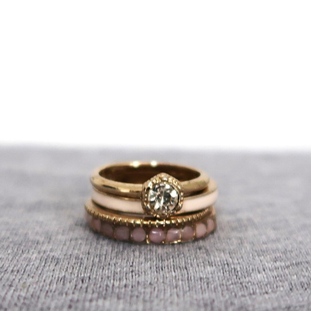 Have My Life Together 4pc Starter Stack Gold Tone Ring Bundle Mix See Below